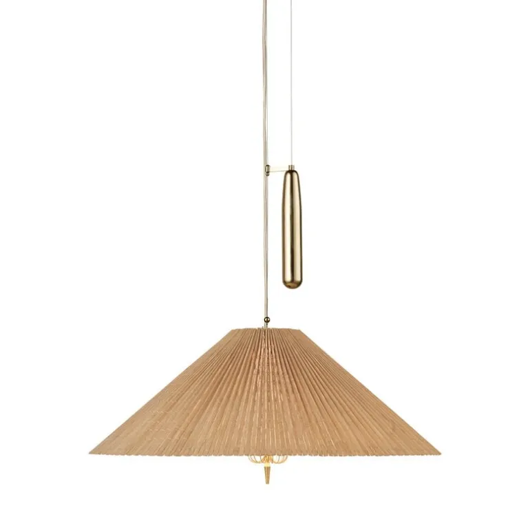 GUBI Tynell A1972 pendant, 60 cm, brass - bamboo
