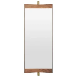 GUBI Vanity wall mirror, 1 panel, walnut - brass