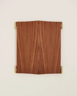 GUBI Vanity wall mirror, 2 panels, walnut - brass