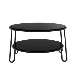 Hartô Eugenie coffee table 90cm, black oak - black metal