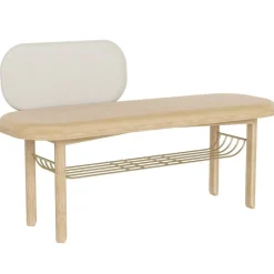 Hartô Eustache bench, oak - camel - beige