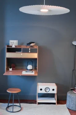 Hartô Gaston wall desk, 80 cm, oak - light grey - dark grey