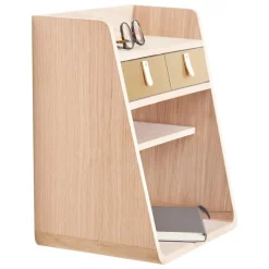 Hartô Suzon wall shelf, oak - brass