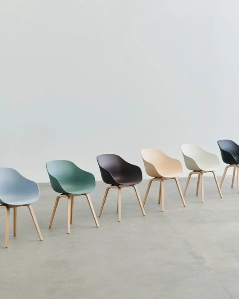 HAY About A Chair AAC22, dusty blue 2.0 - lacquered oak