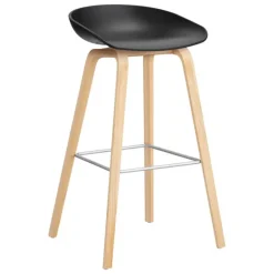 HAY About A Stool AAS32, 75 cm, black 2.0 - soaped oak - steel