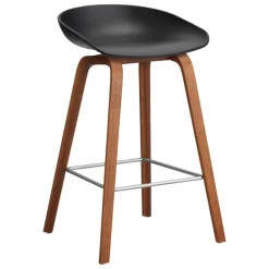 HAY About A Stool AAS32, 65 cm, black 2.0 - lacquered walnut-steel