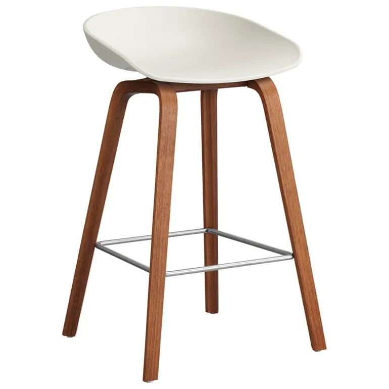HAY About A Stool AAS32, 65 cm, melange cream 2.0 - l. walnut-steel