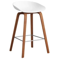 HAY About A Stool AAS32, 65 cm, white 2.0 - lacquered walnut - steel