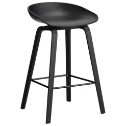 HAY About A Stool AAS32, 65 cm, black 2.0 - black lacq. oak - steel