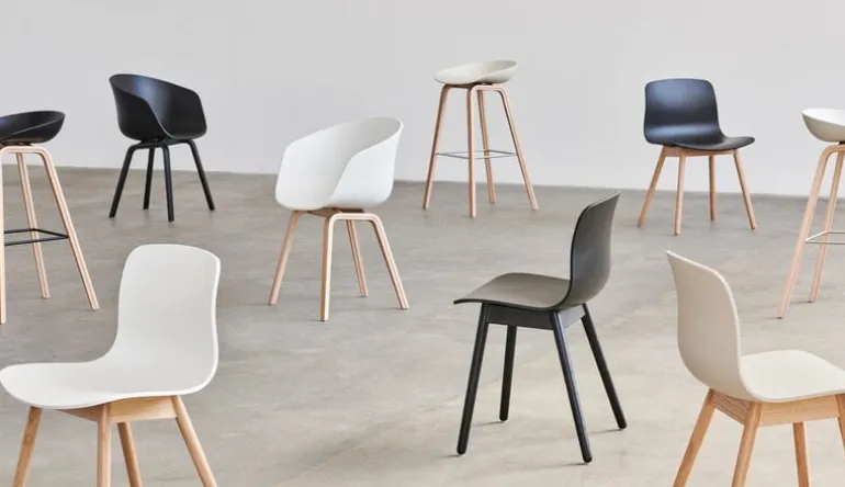 HAY About A Stool AAS32, 65 cm, white 2.0 - soaped oak - steel