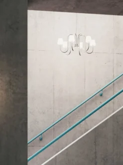 HAY Apollo chandelier 745, white opal glass