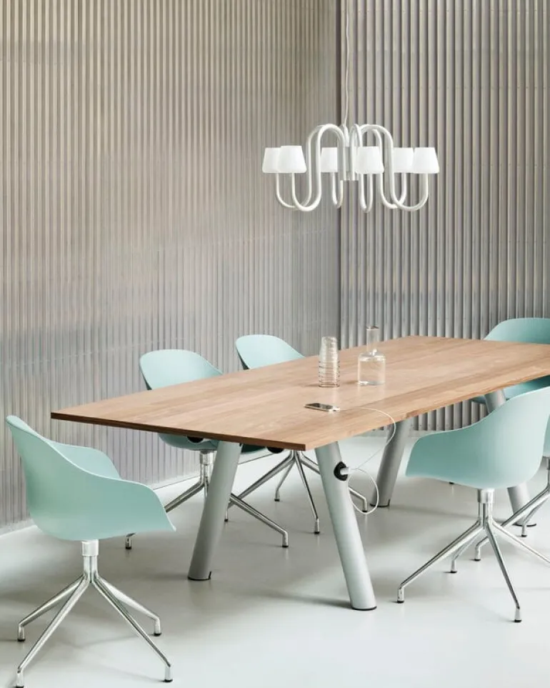 HAY Apollo chandelier 745, white opal glass