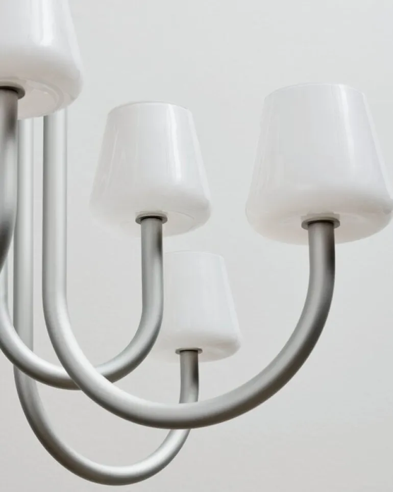 HAY Apollo chandelier 745, white opal glass