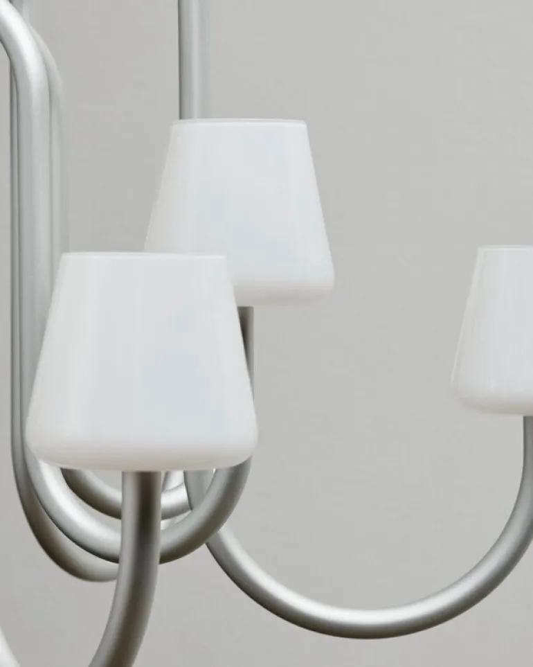 HAY Apollo chandelier 745, white opal glass