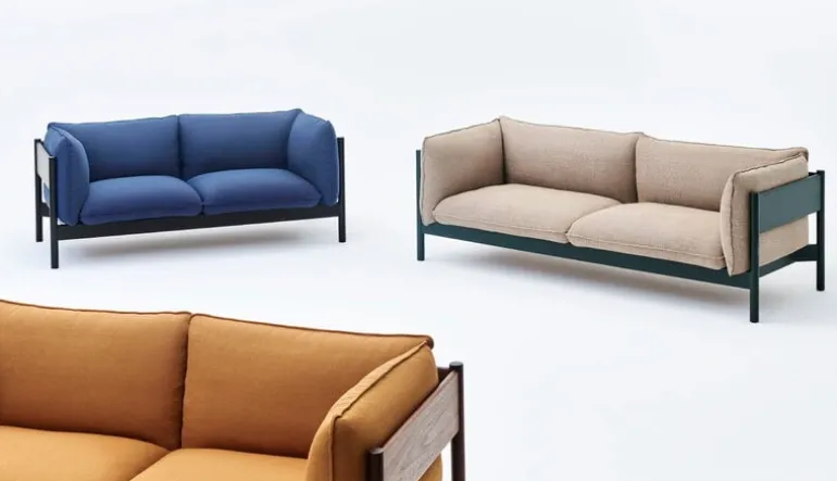 HAY Arbour Eco 2-seater sofa, Vidar 472 - black beech