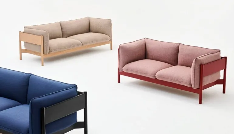 HAY Arbour Eco 2-seater sofa, Steelcut Trio 796 - oak