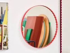 HAY Arcs Mirror rectangle, large, burgundy