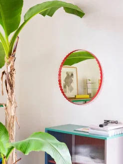 HAY Arcs Mirror round, red