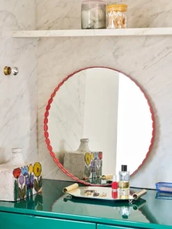 HAY Arcs Mirror round, red