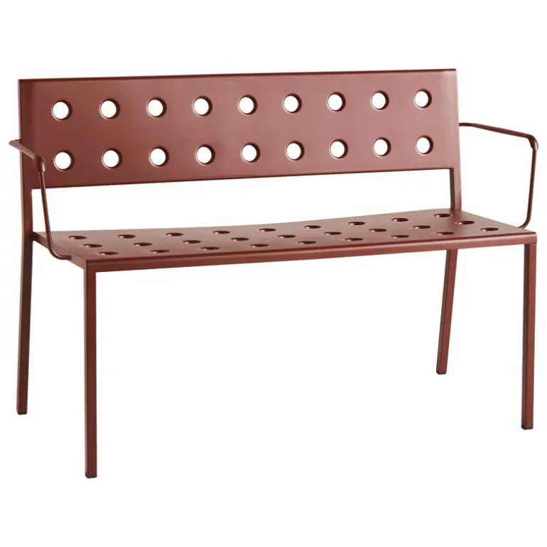HAY Balcony Dining bench w. armrest 114 x 52 cm, iron red