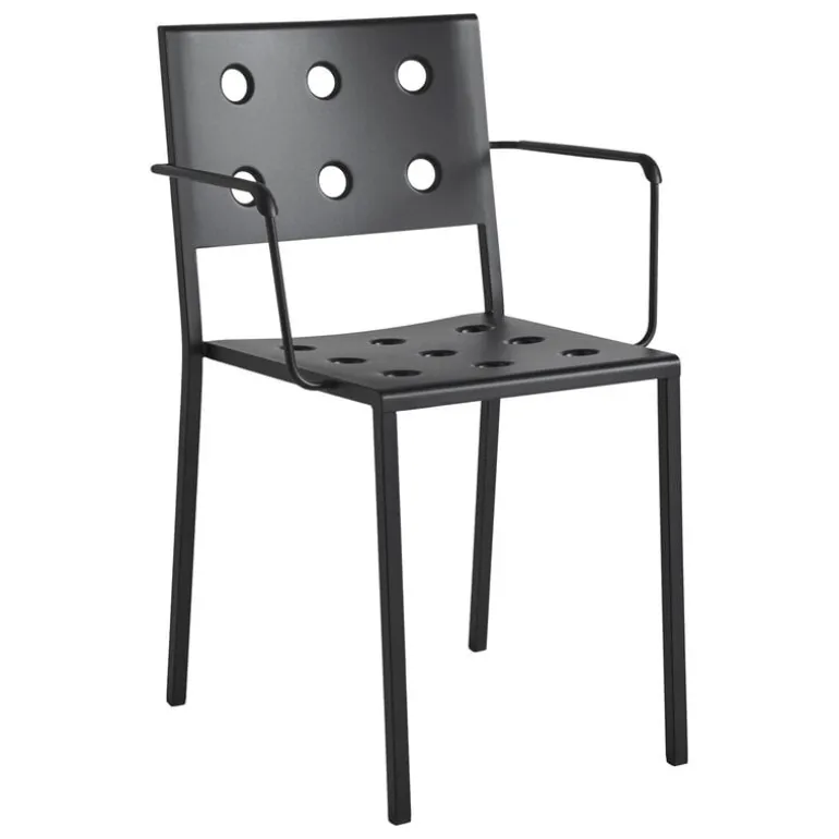 HAY Balcony dining chair with armrest, anthracite