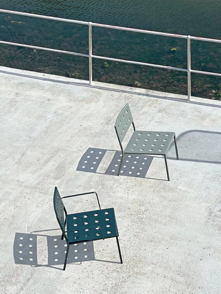 HAY Balcony lounge armchair, dark forest