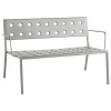 HAY Balcony Lounge bench w. armrest, 121,5 x 69 cm, desert green