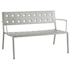 HAY Balcony Lounge bench w. armrest, 121,5 x 69 cm, desert green