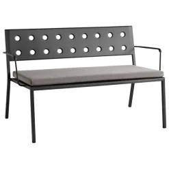 HAY Balcony Lounge bench w. armrest, 121,5 x 69 cm, anthracite