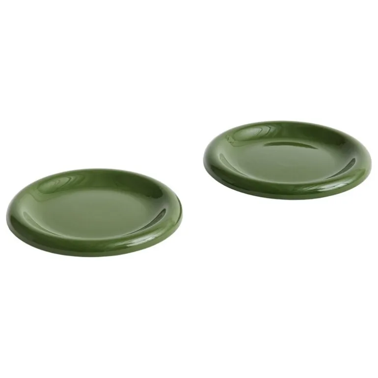 HAY Barro plate, set of 2, 18 cm, green