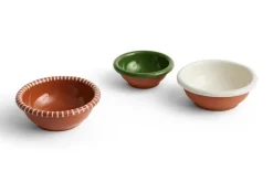 HAY Barro salad bowl, L, natural teracotta with stripes