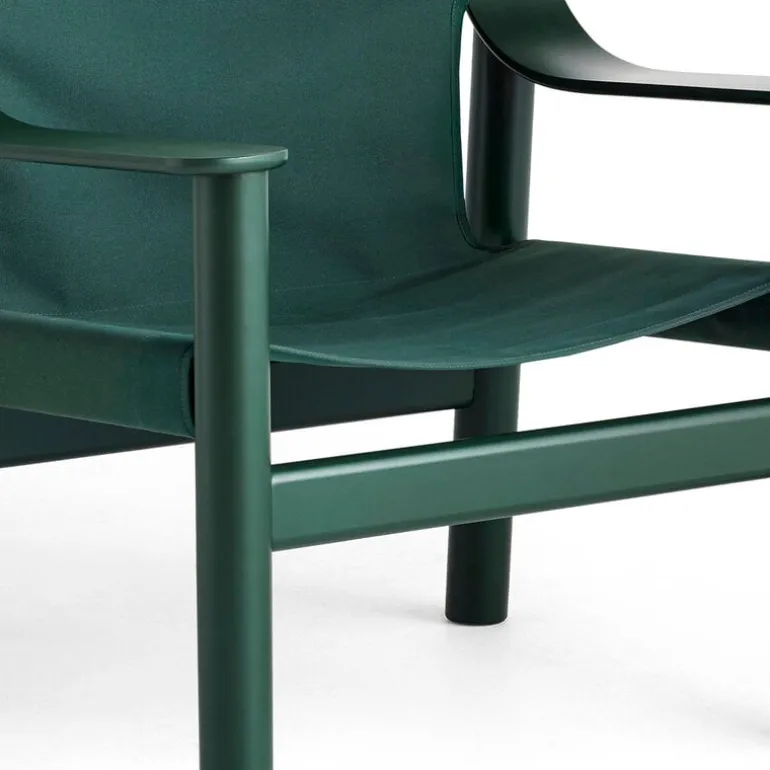 HAY Bernard lounge chair, green beech - green canvas