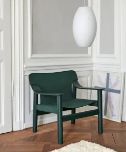 HAY Bernard lounge chair, green beech - green canvas