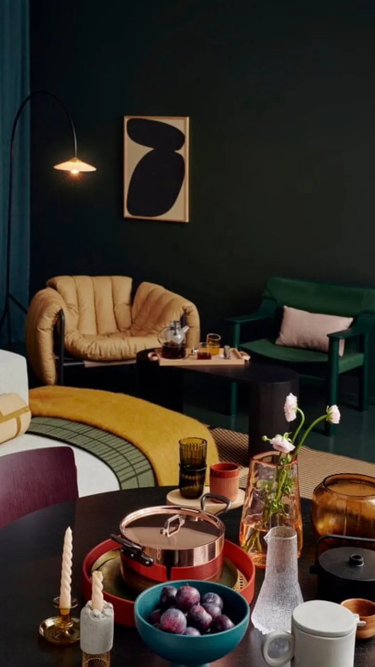 HAY Bernard lounge chair, green beech - green canvas