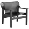 HAY Bernard lounge chair, black oak - black leather