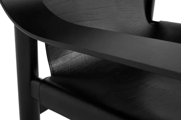 HAY Bernard lounge chair, black oak - black leather