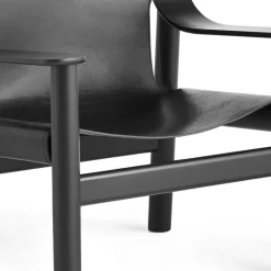 HAY Bernard lounge chair, black oak - black leather