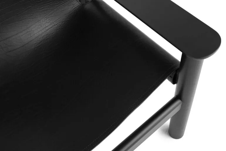 HAY Bernard lounge chair, black oak - black leather