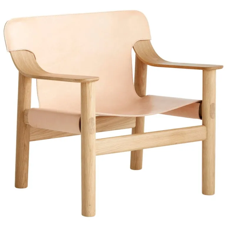 HAY Bernard lounge chair, oak - natural leather