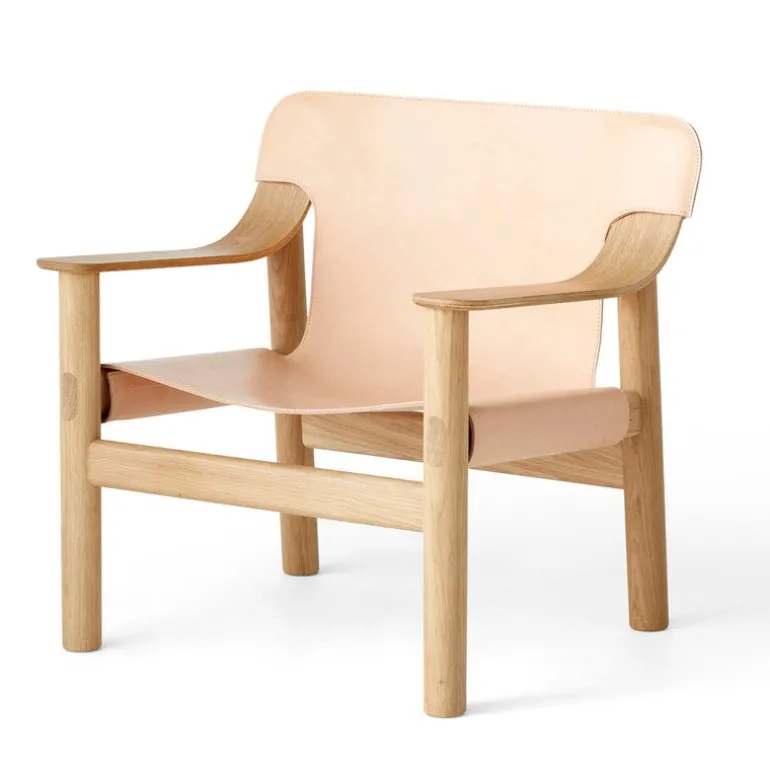 HAY Bernard lounge chair, oak - natural leather