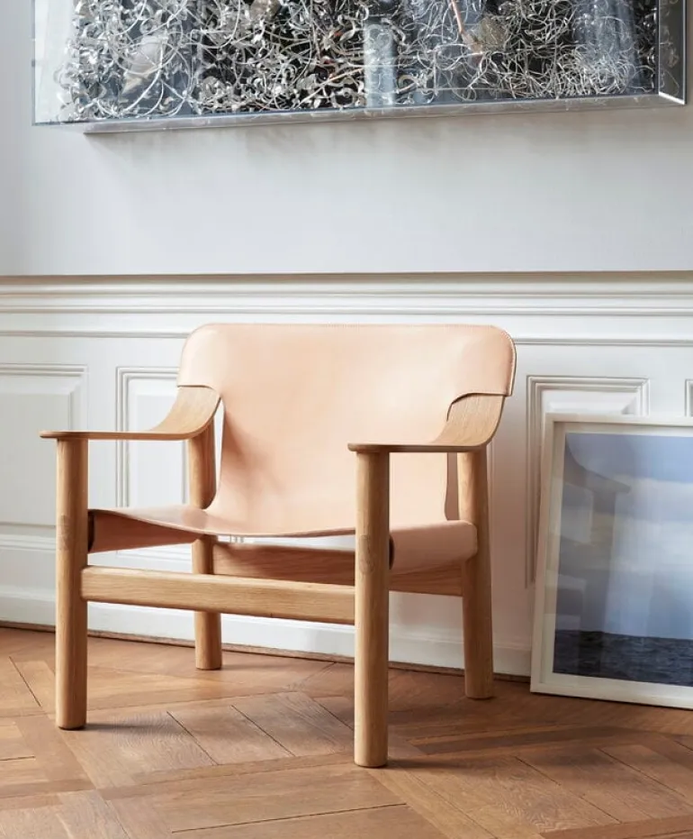 HAY Bernard lounge chair, oak - natural leather