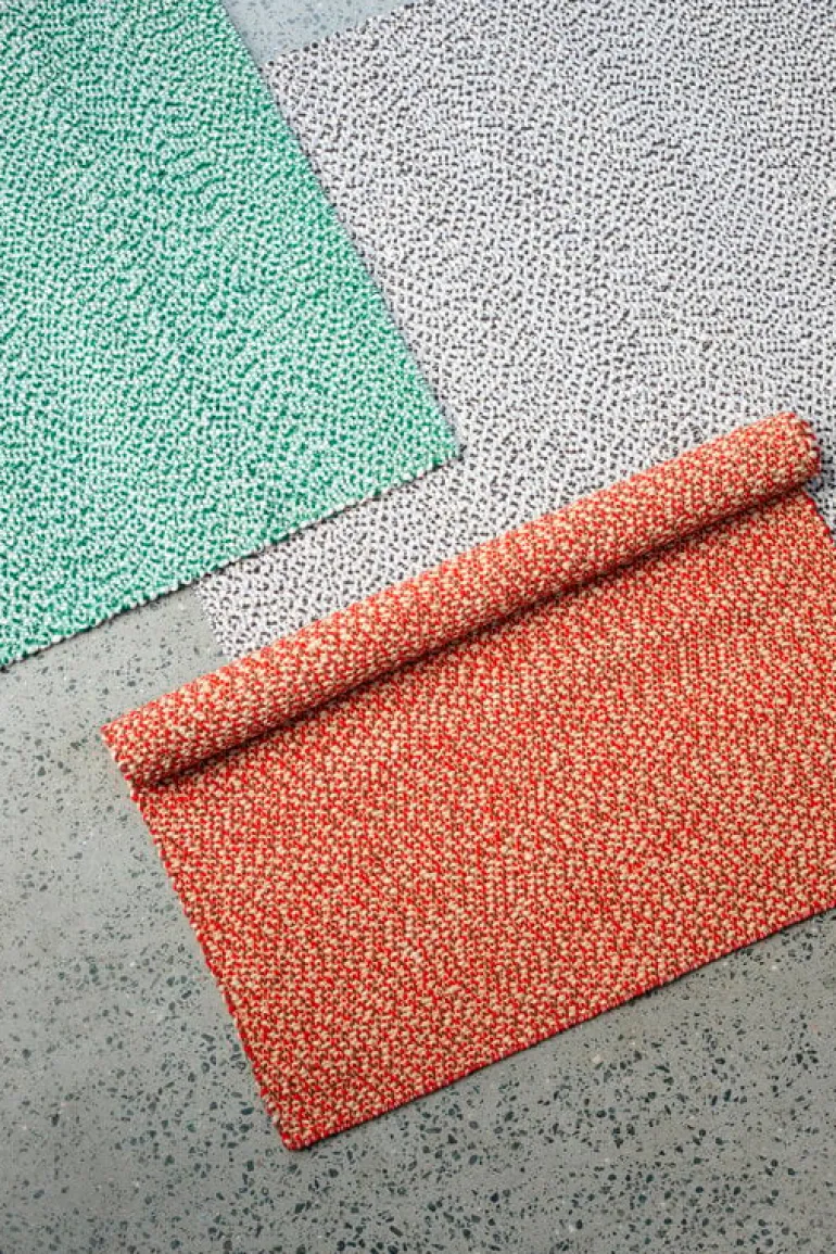 HAY Braided rug, red