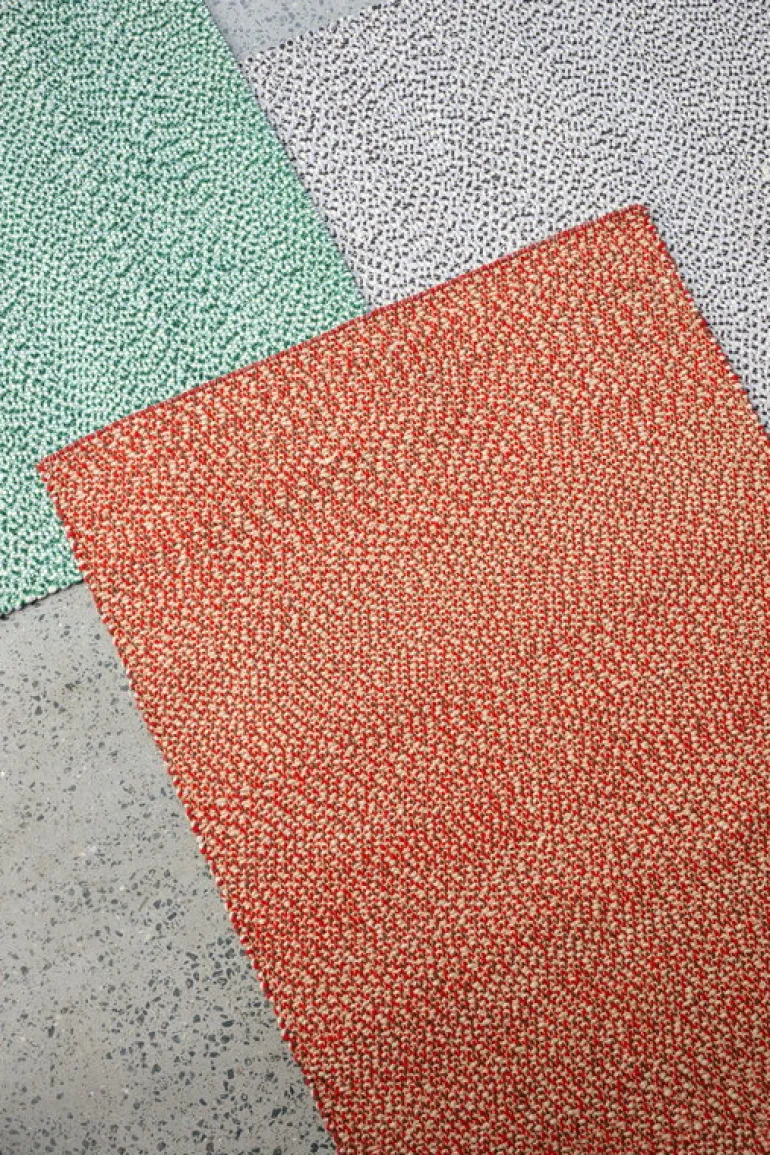 HAY Braided rug, red