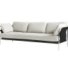 HAY Can sofa, 3-seater, Ruskin 05 - black canvas - chrome frame