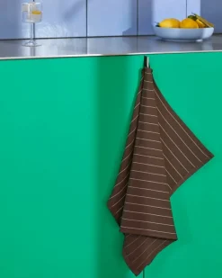 HAY Canteen tea towel, 52 x 80 cm, chocolate pinstripe