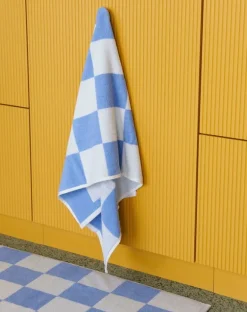 HAY Check bath towel, 70 x 136 cm, sky blue