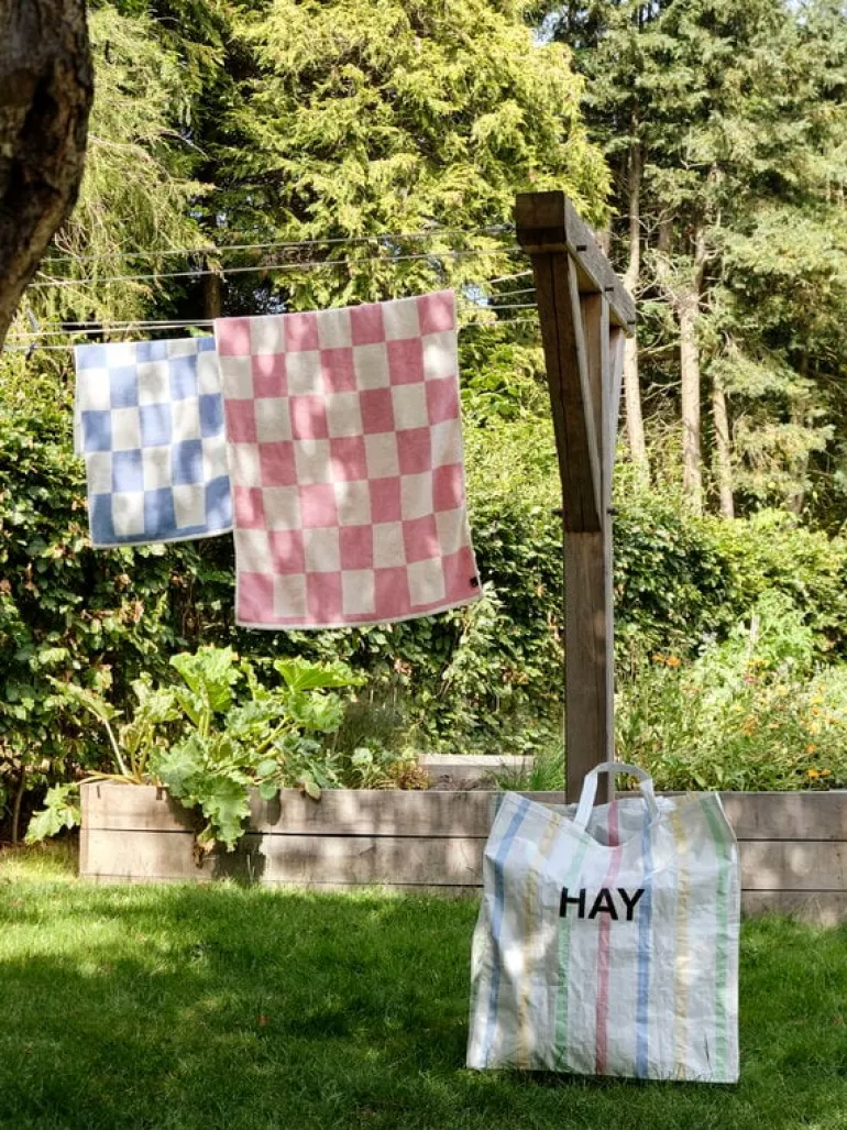 HAY Check hand towel, 50 x 90 cm, sky blue