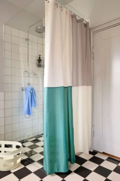 HAY Check shower curtain, green