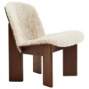 HAY Chisel lounge chair, Mohawi 21 sheepskin - lacquered walnut