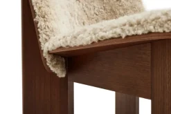 HAY Chisel lounge chair, Mohawi 21 sheepskin - lacquered walnut